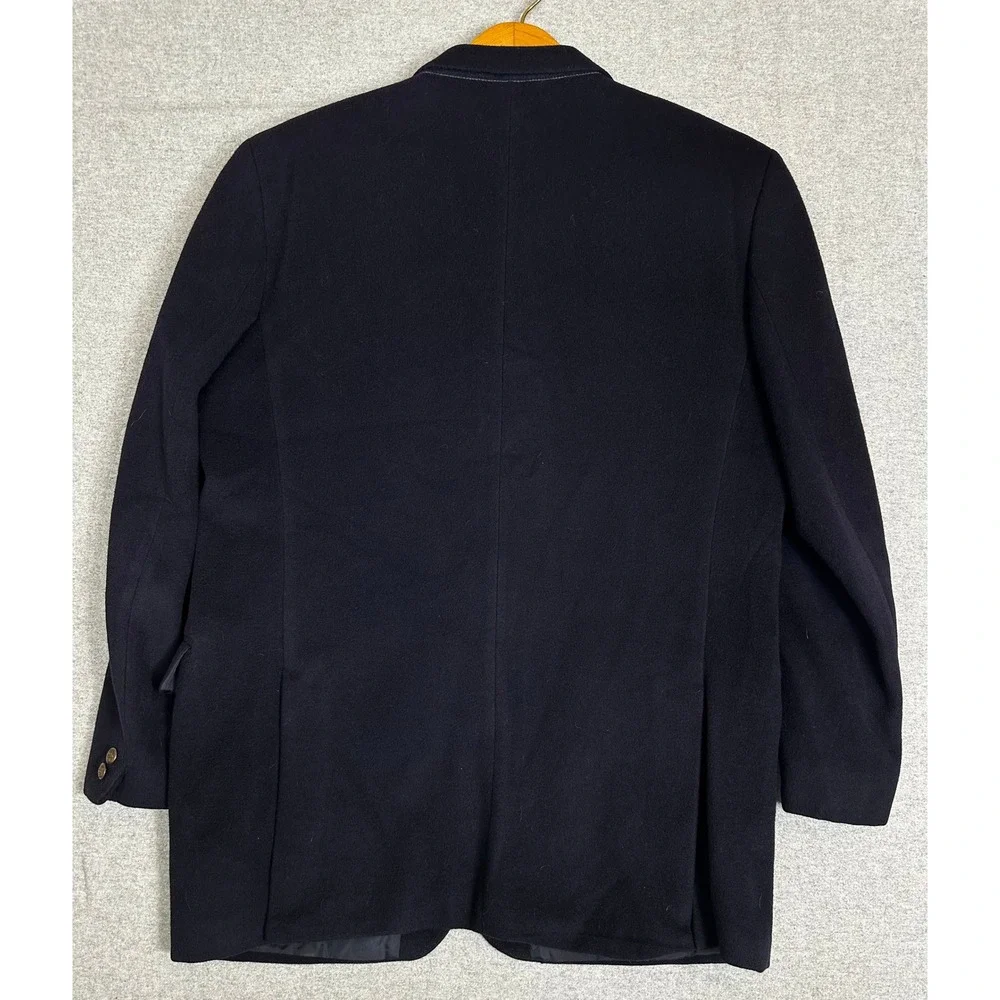 Carlo Boscani 100% Cashmere Blazer 44R Navy Blue Made in Ireland Button Crest